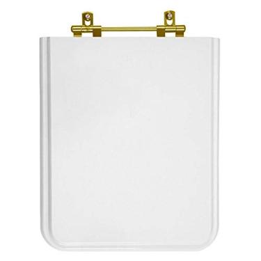 Imagem de Assento Sanitário Square Branco com Ferragem Dourada para vaso Incepa