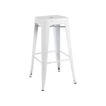 Imagem de Banqueta Alta Industrial em Aço Berlim Fratini Branco