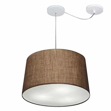 Imagem de Lustre Pendente com Desvio de Centro Cúpula 30/40x45 cm, Vivare Iluminação, Pendente4277 LC, Café, Médio
