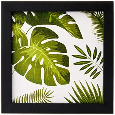 Imagem de Arte Maníacos Quadro Decorativo Tela Canvas Folhas Costela Adão - 20x20cm (Moldura caixa laca preta)