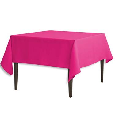 Imagem de LinenTablecloth Toalha de mesa quadrada de poliéster 178 cm fúcsia