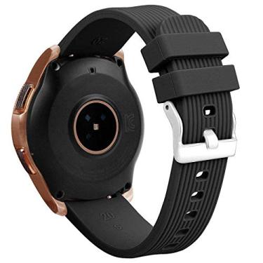 Imagem de Pulseira Clássica 20mm compatível com Galaxy Watch 42mm - Galaxy Watch Active - Galaxy Watch 3 41mm - Amazfit Bip - Marca LTIMPORTS (Preto)