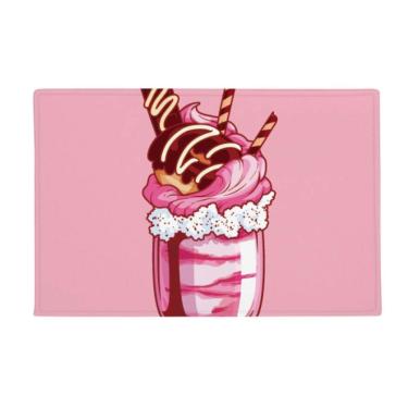 Imagem de DIYthinker Tapete antiderrapante para porta de banheiro com garrafa de biscoitos de chocolate