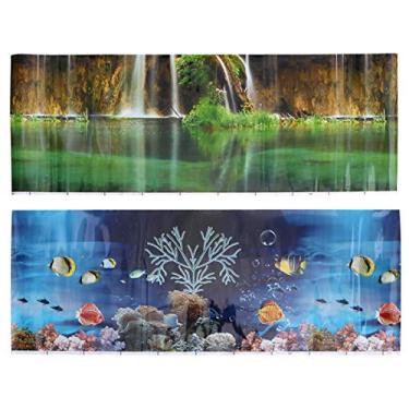 Imagem de Pôster de fundo de aquário Balacoo, adesivo de cenário de dupla face, decoração debaixo d'água, decoração de papel de parede 102 x 40 cm