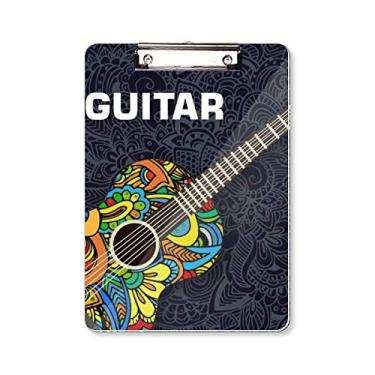 Imagem de Prancheta de desenho de instrumento de música para guitarra, pasta, bloco de anotação, placa de apoio A4