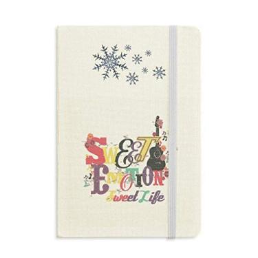 Imagem de Caderno ilustrado com estampa de música roxa suor diário grosso flocos de neve inverno