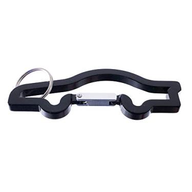 Imagem de West Coast Paracord Carro Metal Primavera Chaveiro Mosquetão com Anel Dividido (Preto, Pacote com 5)