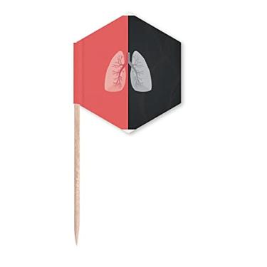 Imagem de Logotipo Comparação de Pulmões Art Deco, Presente Fashion Palito de Dente Bandeiras de Cupcakes Festa Celebração