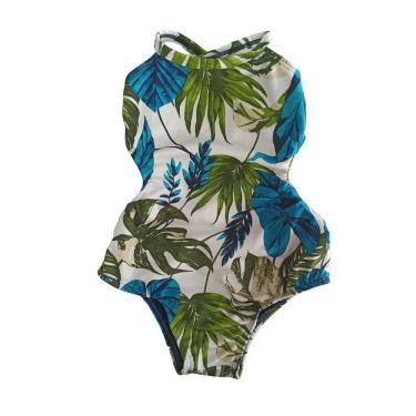 Imagem de Maiô infantil branco estampado 0 a 16 anos