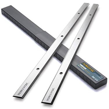 Imagem de POWERTEC Lâminas de plaina de 30 cm para Craftsman CMEW320 21758, WEN PL1252 6550, Delta 22-560 22-565 TP305 TP400LS, Grizzly G0663, Cabo Porter PC305TP, Plaina POWERTEC PL1252, Conjunto de 2 (12803)