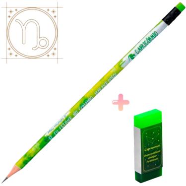 Imagem de Kit de lápis preto grafite e Borracha Tris Signo Capricórnio