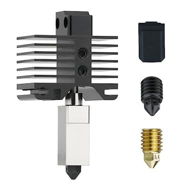 Imagem de CIADAZ Kit Hotend atualizado com bloco aquecedor de cobre chapeado Quebra de calor 300 ℃ com 2 bicos extras e 1 peça de capa de silicone Compatível com impressora 3D Bambu Lab X1 Carbom Combo P1P Adeq