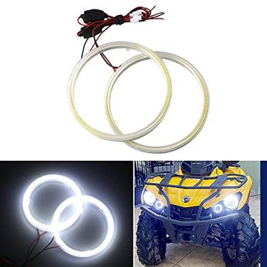 Imagem de Qasim 1 par super branco 100 mm 72SMD COB anel de halo LED Angel Eyes farol led com cobertura de abajur 12V 24V