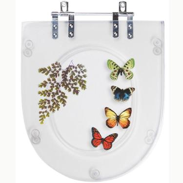 Imagem de Tampa De Vaso Sanitário Decorada Life Celite Incolor 