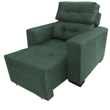 Imagem de  Cadeira Poltrona Reclinável Retrátil Isabelle Consultório Estética Facial Cílios Sobrancelha Verde