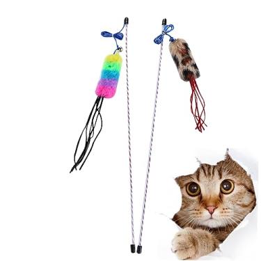 Imagem de FRCOLOR 2 Unidades brinquedos para gatinhos varinha de brinquedo de gato brinquedo de pelúcia provocação de gato varinha de brinquedo para gatos charme varinha mágica cana de pesca
