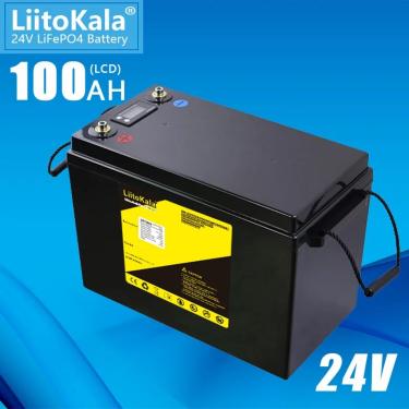 Imagem de Liitokala 24v 100ah lifepo4 bateria solar carro de golfe para empilhadeira à prova dwaterproof água