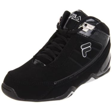 Imagem de Fila Tênis de basquete infantil Change The Game (criança pequena/criança grande), Preto/Preto/Prata Metálico, 6 Big Kid