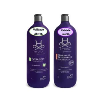 Imagem de Kit Shampoo Extra Soft + Cond Brilho E Desembaraço 1L Hydra - Pet Soci