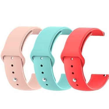 Imagem de Kit 3 Pulseiras NSmart compatíveis com Garmin Forerunner 245 645 Music Vivomove Vivomove HR e Active 3/4 - Nandos-Store (Kit 3 - Rosa+Azul tiffany+Vermelha)
