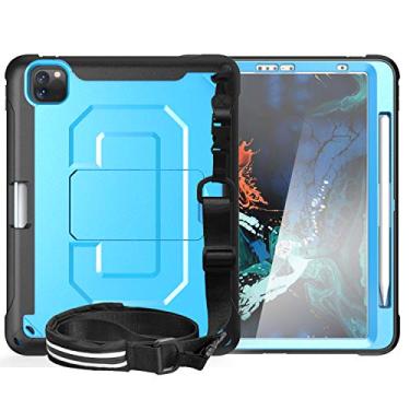 Imagem de QYiD Capa para iPad Pro 11 2020/2018, capa resistente à prova de choque de alto impacto com suporte, suporte para lápis e alça de ombro para iPad 11 polegadas 2020, suporta carregamento Apple Pencil