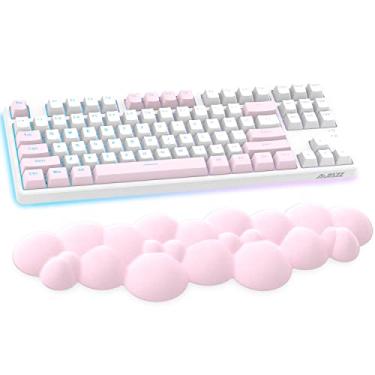 Imagem de Almofada de descanso de pulso para teclado de jogos, apoio de palma de espuma de memória, descanso de mão ergonômico para teclado de computador, laptop, Mac, leve para facilitar a digitação e alívio