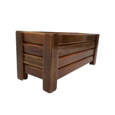 Imagem de Jardineira Floreira de Madeira Ripada Decorativa (50cm)