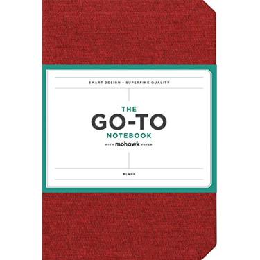 Imagem de Caderno Go-To com papel moicano, branco tijolo vermelho (caderno de páginas simples em branco, diário de produtividade plana)