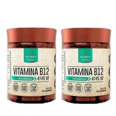 Imagem de Combo 2X Vitamina B12 Vegano Metilcobalamina 414% 60 Caps - Nutrify