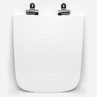 Imagem de Assento Sanitário Poliéster para Louça Stillo/vougan docol Slow Close Cromado Branco