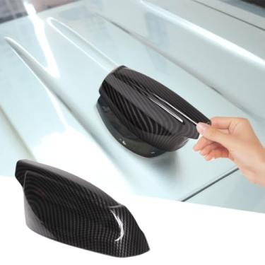 Imagem de Capa de antena de teto de tubarão de carro ABS de fibra de carbono compatível com Land Rover Defender 90 110 130 2020-2024 acessórios para topos de antena automotiva (fibra de carbono)