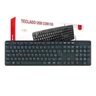 Imagem de Teclado De MembranaCom Fio Com Regulagem Português Brasil Preto ABNT2