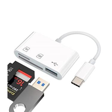 Imagem de Hub USB C Porta USB 3.0 TF Leitor de Cartão Micro SD (3 em 1) Tipo C Thunderbolt 4 Flash Drive Cabo Dongle de Memória Estação de Ancoragem Adaptador Multiportas para MacBook Pro, Google, Apple