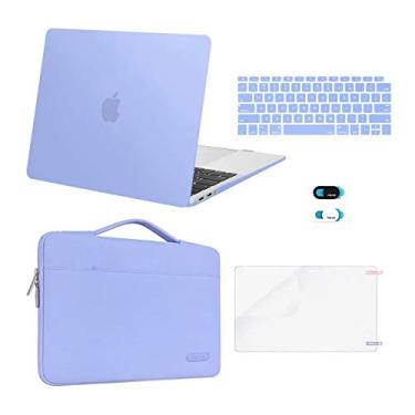 Imagem de MOSISO Compatível com MacBook Air de 13 polegadas, capa M1 Chip 2021, 2020, 2019, 2018, versão A2337, A2179, A1932, tela retina, capa rígida de plástico, bolsa, película de teclado, capa de webcam e