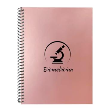 Imagem de Caderno Universitário Espiral 1 Matéria Profissões Biomedicina (Rosê Gold)
