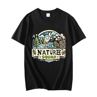 Imagem de Camiseta Nature Lover Squad Nature Shirts for Naturalists Fashion Graphic Unissex Camiseta Manga Curta, Preto, M