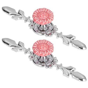 Imagem de Puxadores de Gaveta, 2 Conjuntos de Puxadores de Gaveta, Puxadores de Puxador de Cerâmica, Maçanetas Decorativas de Porta de Armário Com Placa para Cozinha, Conjuntos de