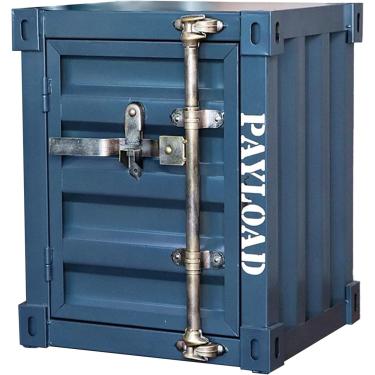 Imagem de Mesa de centro criativa estilo industrial retrô mesa de cabeceira multifuncional metal ferro sofá mesa de canto mesa de telefone pode ser instalada com trava, azul C