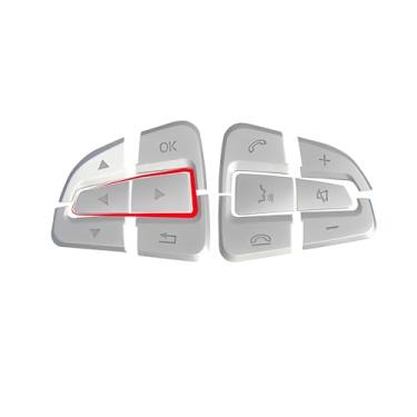 Imagem de AggHSYJ Adesivo prateado da tampa do botão do volante do carro compatível com Mercedes Benz A B CLA GLA GLE CLS CLS SLC SL Vito Class