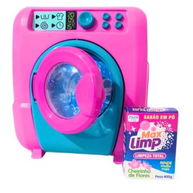 Imagem de Maquina de Lavar Roupas Brinquedo Infantil Menina C/ Portinha Abre Fecha