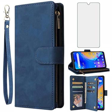 Imagem de Asuwish Compatível com TCL 20XE 5087Z capa carteira e protetor de tela de vidro temperado capa flip couro suporte suporte acessórios celulares capas de telefone para TLC 20 XE TCL20XECase EX feminino