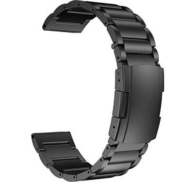 Imagem de MaKTech Pulseira de Titânio,Lightweight Arc Surface Link de uma peça 22mm Pulseira de Metal,para Samsungg Galaxy Watch 3 45mm/46mm,HuaWei Watch 4/3 & Ultimate/GT 4/3 46mm Pro (Preto)