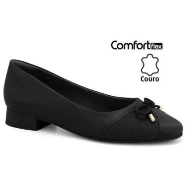 Imagem de Sapatilha Feminina Salto Baixo Com Laço Elegante Comfortflex Ref: 24-8