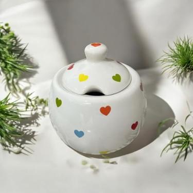 Imagem de Acucareiro De Ceramica Branco Decorado Poa Coração