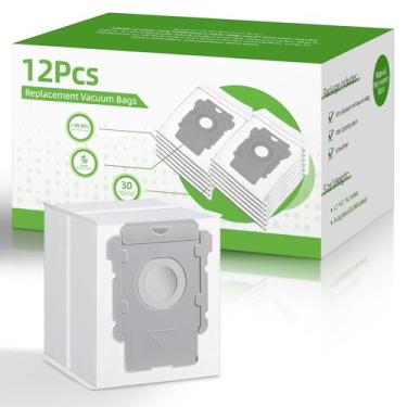 Imagem de Rowhalf Pacote com 12 sacos de vácuo, filtragem eficaz de poeira, compatível com iRobot Roomba i& s & j Series, para i3+, i4+, i5+, i6+, J6+, i7, i7+(7550) j7, j7+, i8+, J8+, J9+, s9+ sacos de