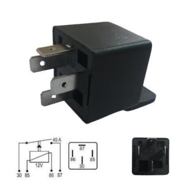 Imagem de Relé auxiliar universal, 40a 12v 4 pinos, com suporte - DNI0102