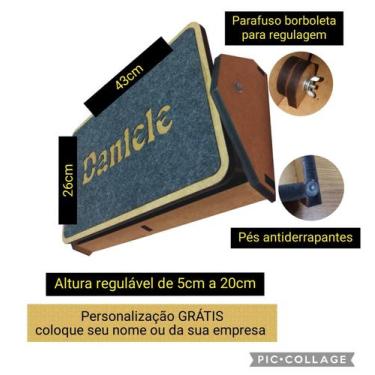 Imagem de Suporte  Ajustável Ergonômico p/pés com carpete PERSONALIZADO - IMGROP