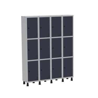 Imagem de Roupeiro Aço Light 4v 12 Portas Gr304/12 Cinza/Azul