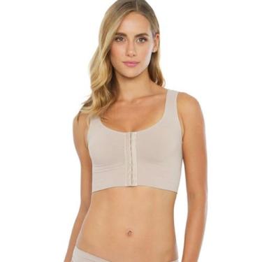 Imagem de Sutiã Plié Pós Cirúrgico Operatório Sustentação Mastectomia, Creme, GG