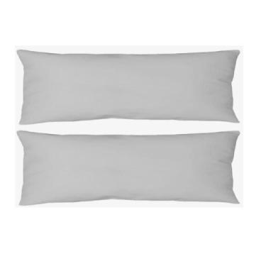 Imagem de Kit 2 Fronhas Travesseiro de Corpo Agarradinho 40cmX1,30cm Cinza Arrum